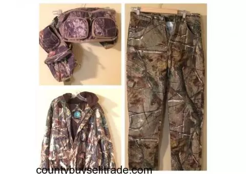 Camo Jacket, pants and fanny pack